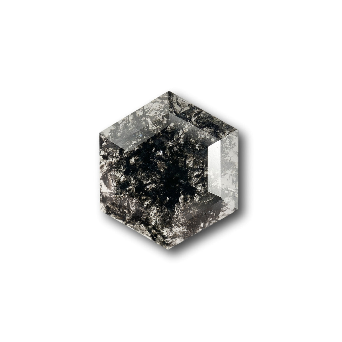 2.80ct | Salt & Pepper Hexagon Shape Rose Cut Diamond