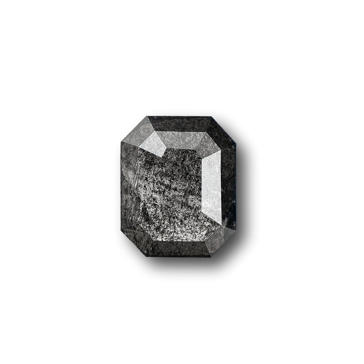 0.50ct | Salt & Pepper Emerald Shape Step Cut Diamond - Modern Rustic Diamond