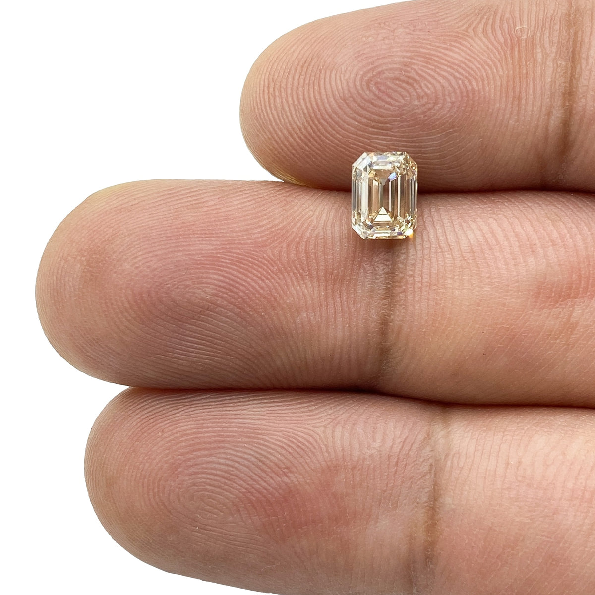 1.01ct | Champagne VVS Emerald Shape Step Cut Diamond - Modern Rustic Diamond