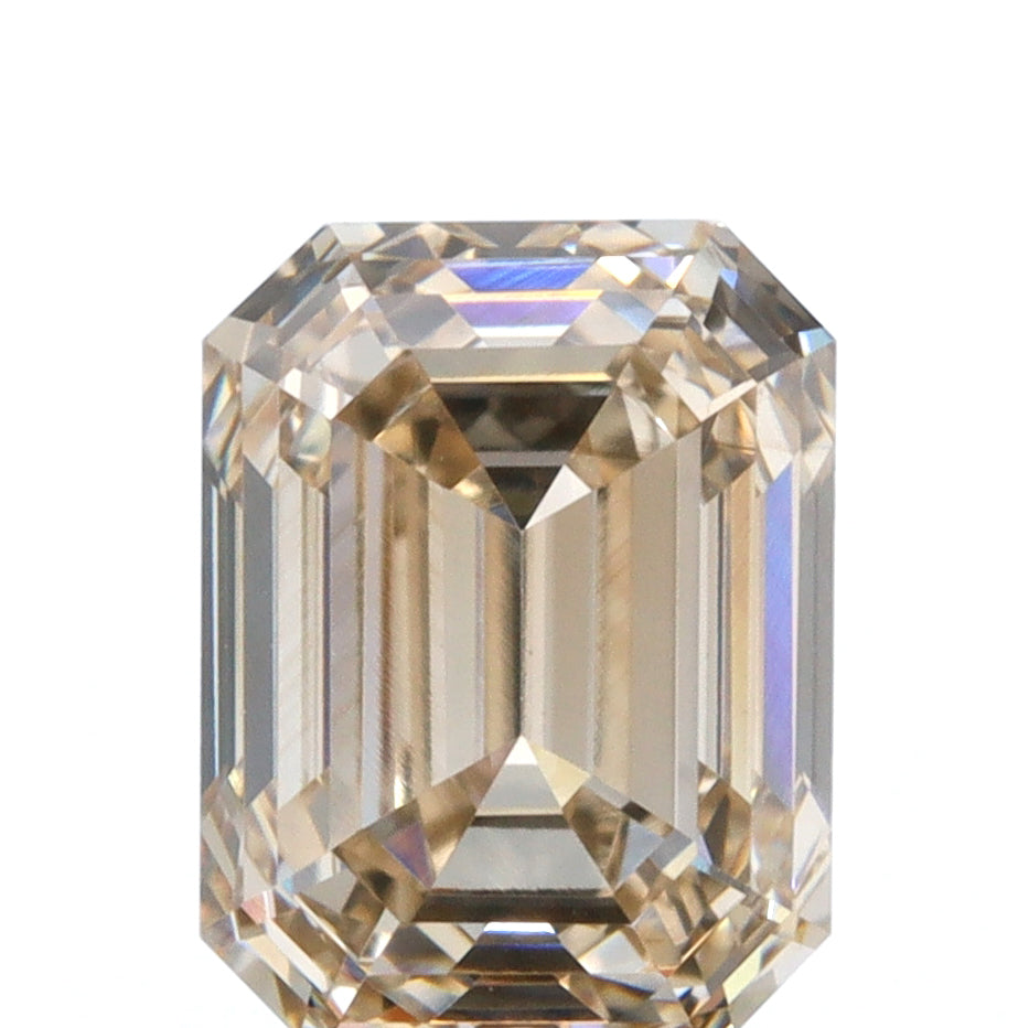 1.01ct | Champagne VVS Emerald Shape Step Cut Diamond - Modern Rustic Diamond