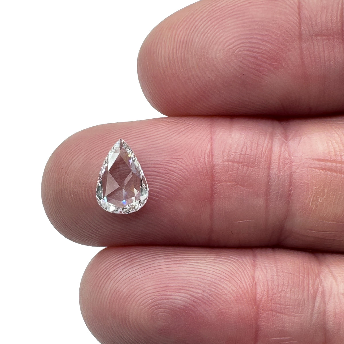 1.01ct | D/VS2 Pear Shape Rose Cut Diamond (GIA) - Modern Rustic Diamond