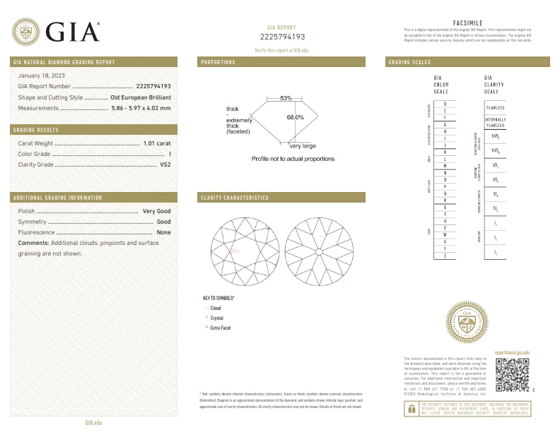 1.01ct | I/VS2 Round Shape Old European Cut Diamond (GIA) - Modern Rustic Diamond