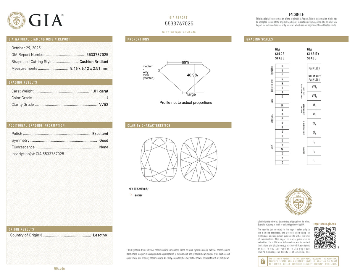 1.01ct | J/VVS2 Cushion Shape Old Mine Cut Diamond (GIA) - Modern Rustic Diamond