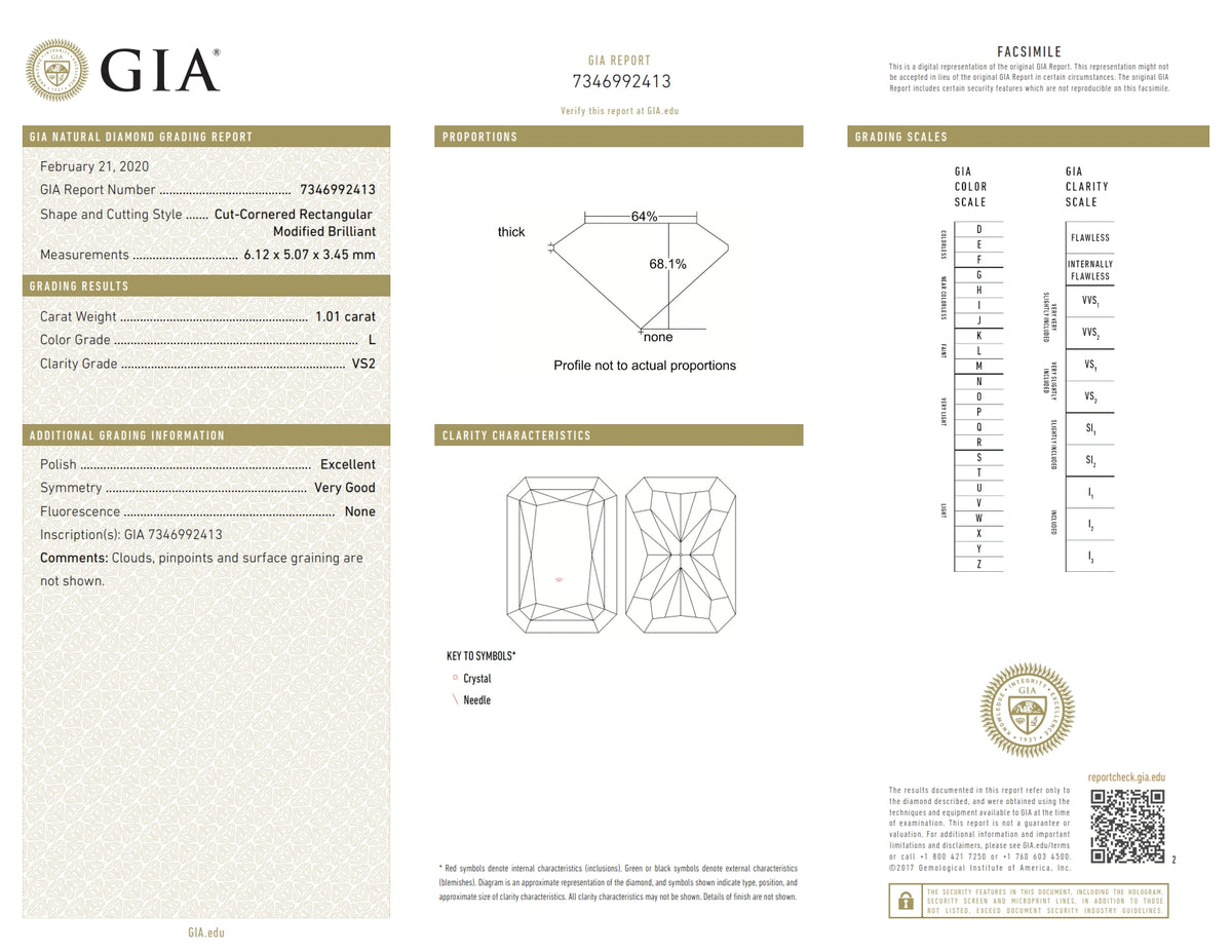 1.01ct | L/VS2 Radiant Shape Brilliant Cut Diamond (GIA) - Modern Rustic Diamond