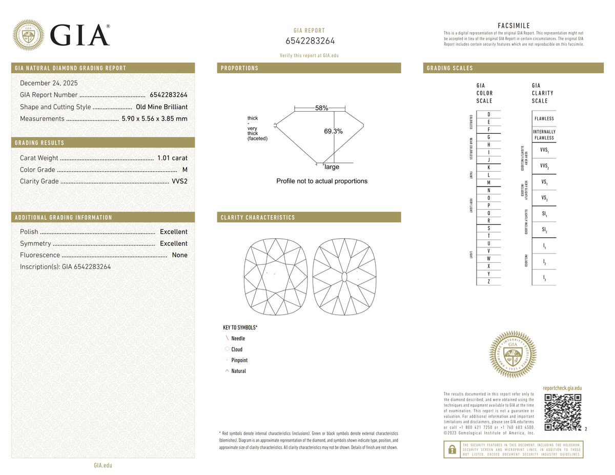 1.01ct | M/VVS2 Cushion Shape Old Mine Cut Diamond (GIA) - Modern Rustic Diamond