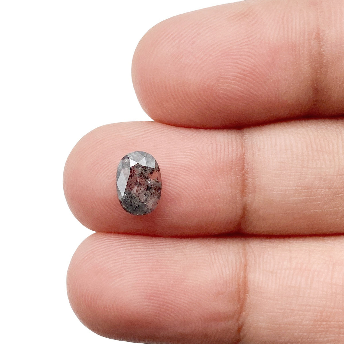 1.01ct | Salt & Pepper Oval Shape Rose Cut Diamond - Modern Rustic Diamond