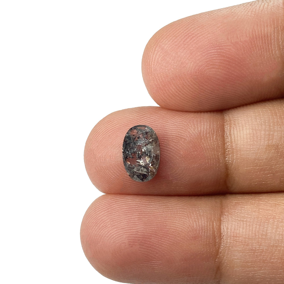 1.01ct | Salt & Pepper Oval Shape Rose Cut Diamond - Modern Rustic Diamond