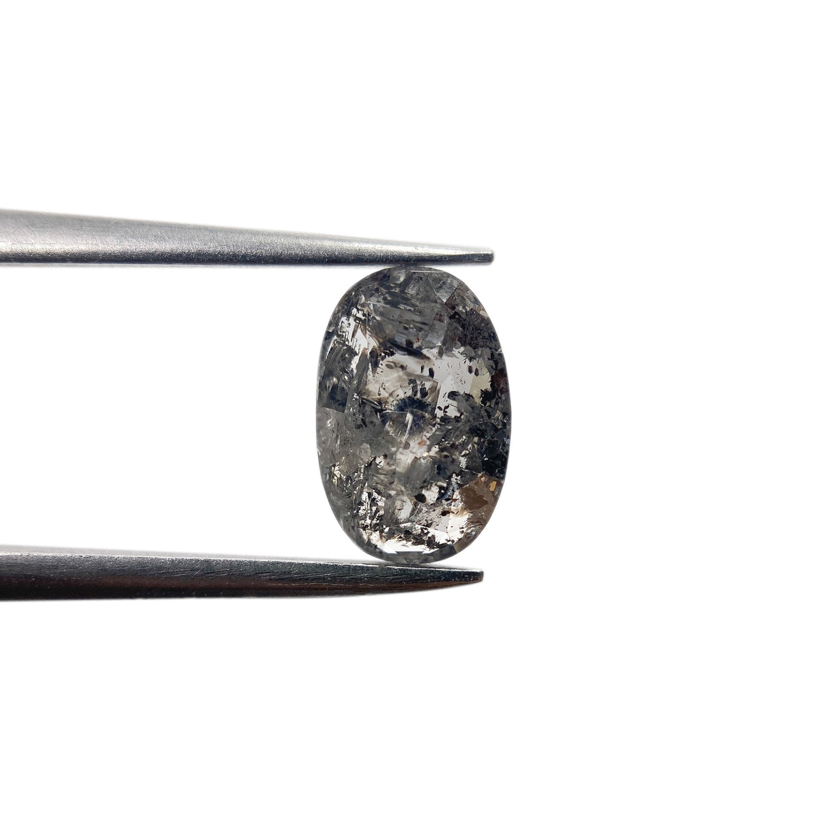 1.01ct | Salt & Pepper Oval Shape Rose Cut Diamond - Modern Rustic Diamond