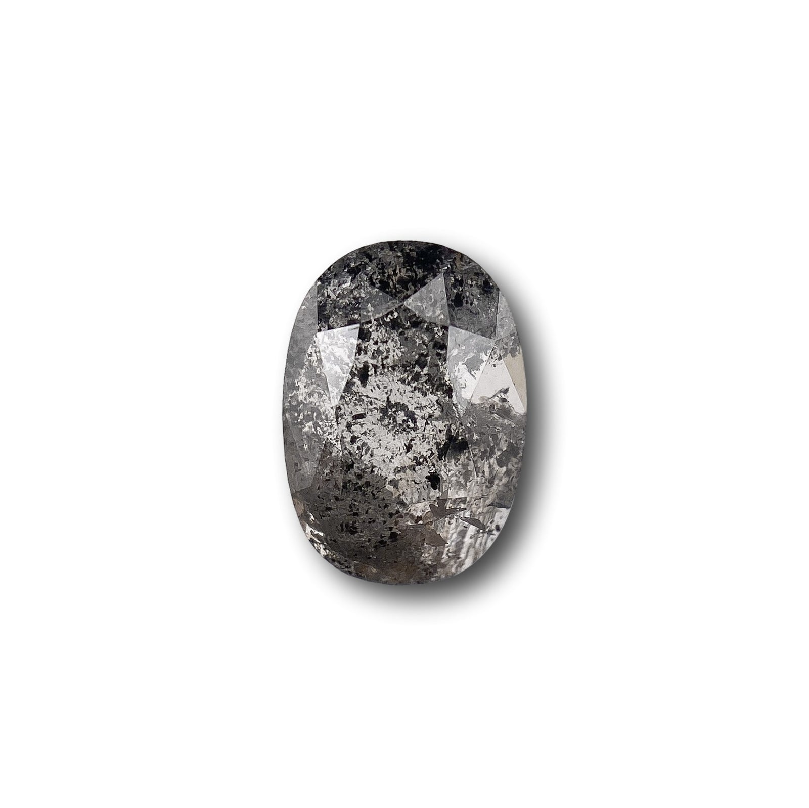 1.01ct | Salt & Pepper Oval Shape Rose Cut Diamond - Modern Rustic Diamond