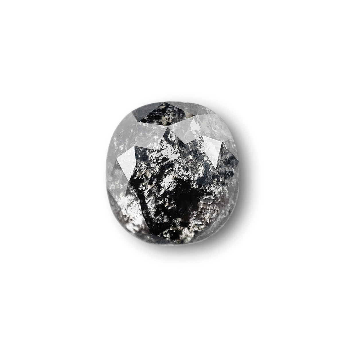 1.13ct | Salt & Pepper Cushion Shape Rose Cut Diamond
