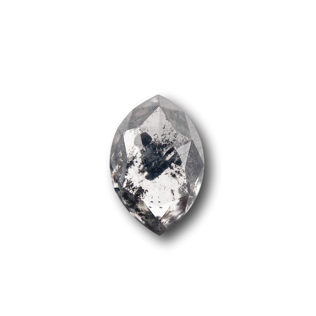 0.87ct | Salt & Pepper Marquise Shape Rose Cut Diamond - Modern Rustic Diamond