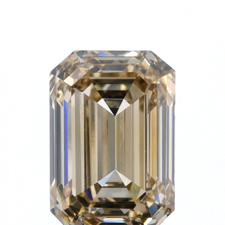 1.02ct | Champagne VS Emerald Shape Brilliant Cut Diamond - Modern Rustic Diamond