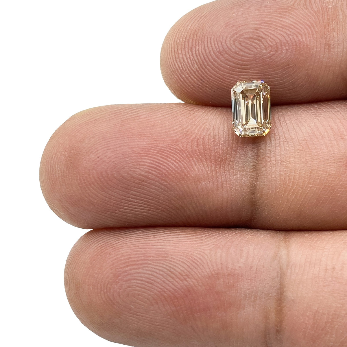 1.02ct | Champagne VVS Emerald Shape Step Cut Diamond - Modern Rustic Diamond