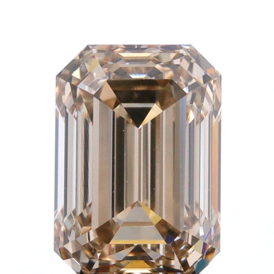 1.02ct | Champagne VVS Emerald Shape Step Cut Diamond - Modern Rustic Diamond