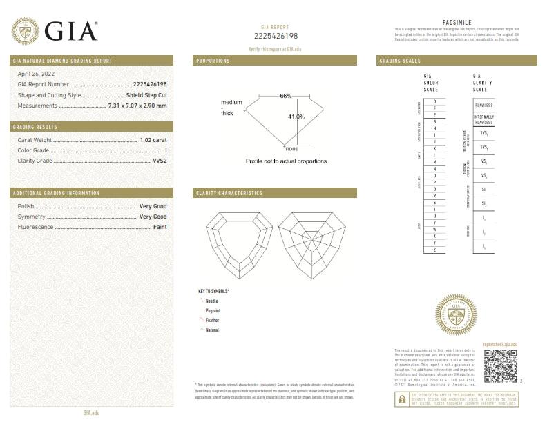 1.02ct | I/VVS2 Shield Shape Step Cut Diamond (GIA) - Modern Rustic Diamond