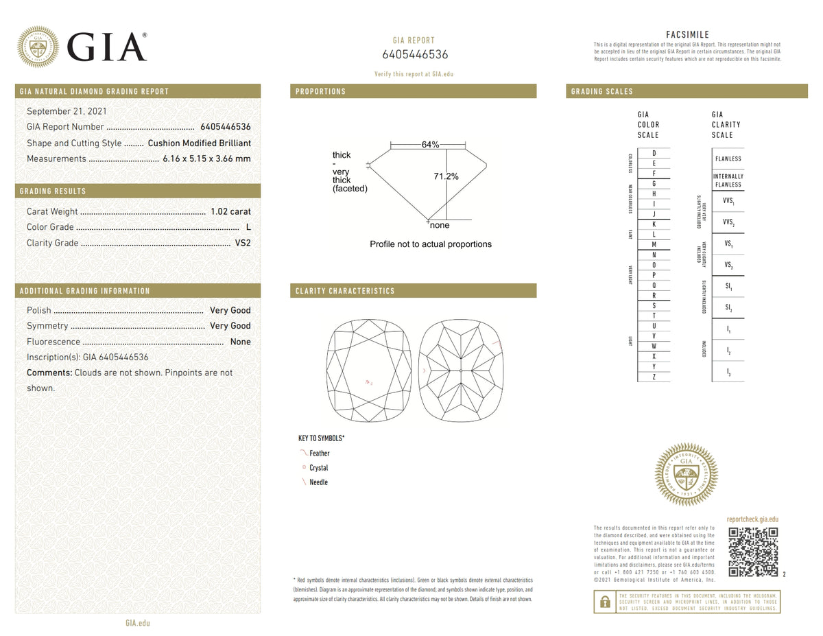1.02ct | L/VS2 Cushion Shape Brilliant Cut Diamond (GIA) - Modern Rustic Diamond
