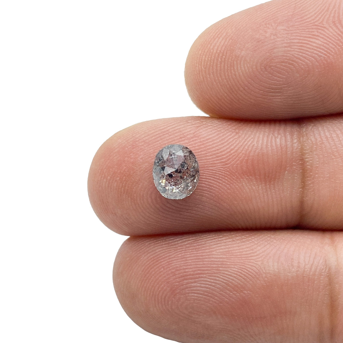 1.02ct | Salt & Pepper Cushion Shape Rose Cut Diamond - Modern Rustic Diamond