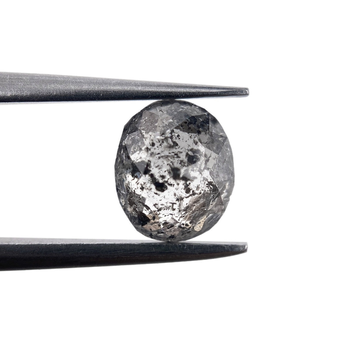 1.02ct | Salt & Pepper Cushion Shape Rose Cut Diamond - Modern Rustic Diamond