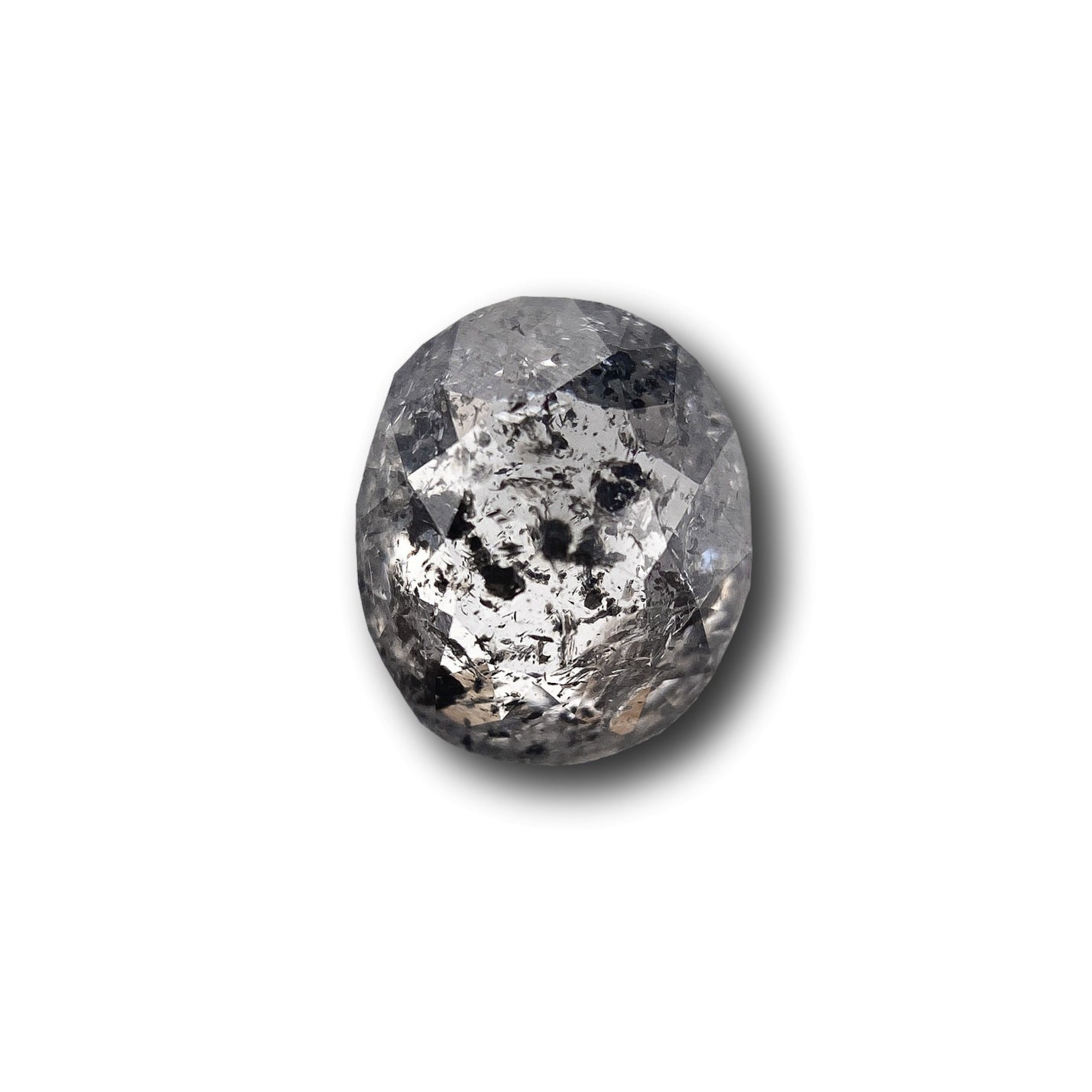 1.02ct | Salt & Pepper Cushion Shape Rose Cut Diamond - Modern Rustic Diamond
