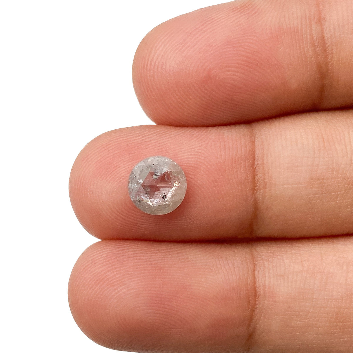 1.02ct | Salt & Pepper Round Shape Rose Cut Diamond - Modern Rustic Diamond