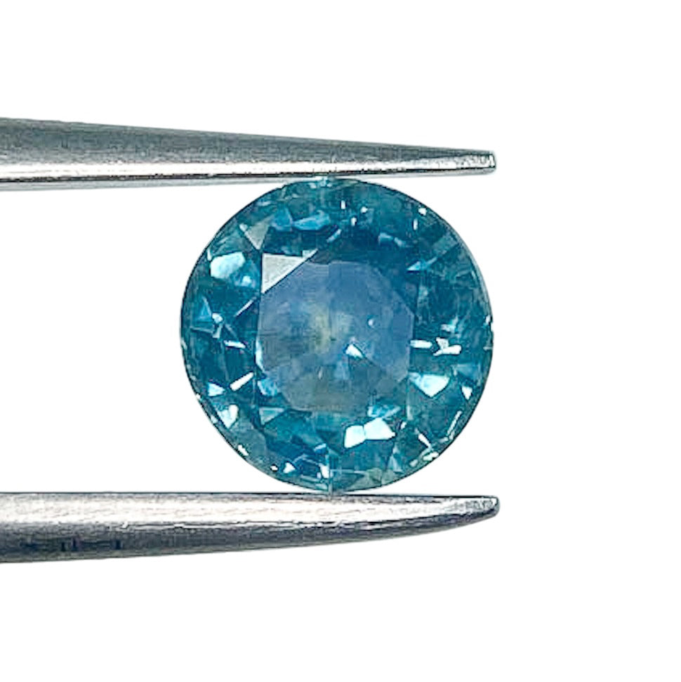 1.03ct | Brilliant Cut Round Shape Blue Montana Sapphire-Modern Rustic Diamond