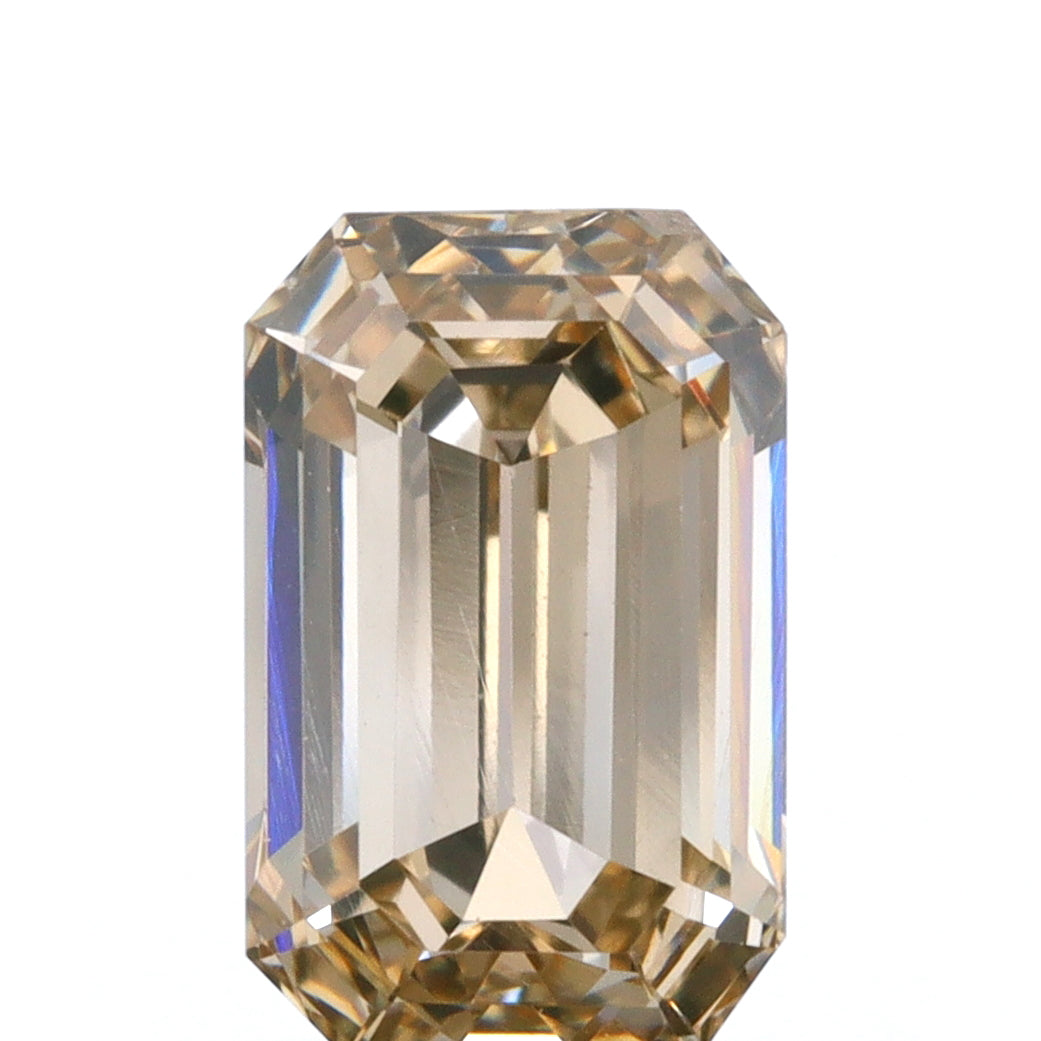 1.03ct | Champagne VVS Emerald Shape Step Cut Diamond - Modern Rustic Diamond