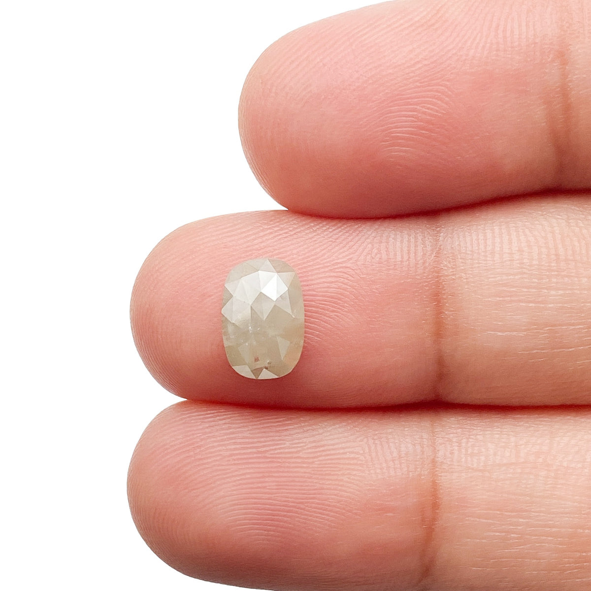 1.03ct | Salt & Pepper Cushion Shape Rose Cut Diamond - Modern Rustic Diamond