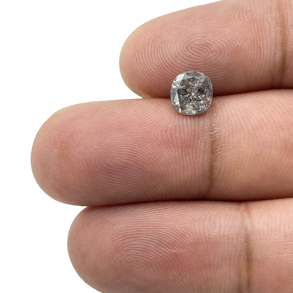1.03ct | Salt & Pepper Cushion Shape Brilliant Cut Diamond - Modern Rustic Diamond