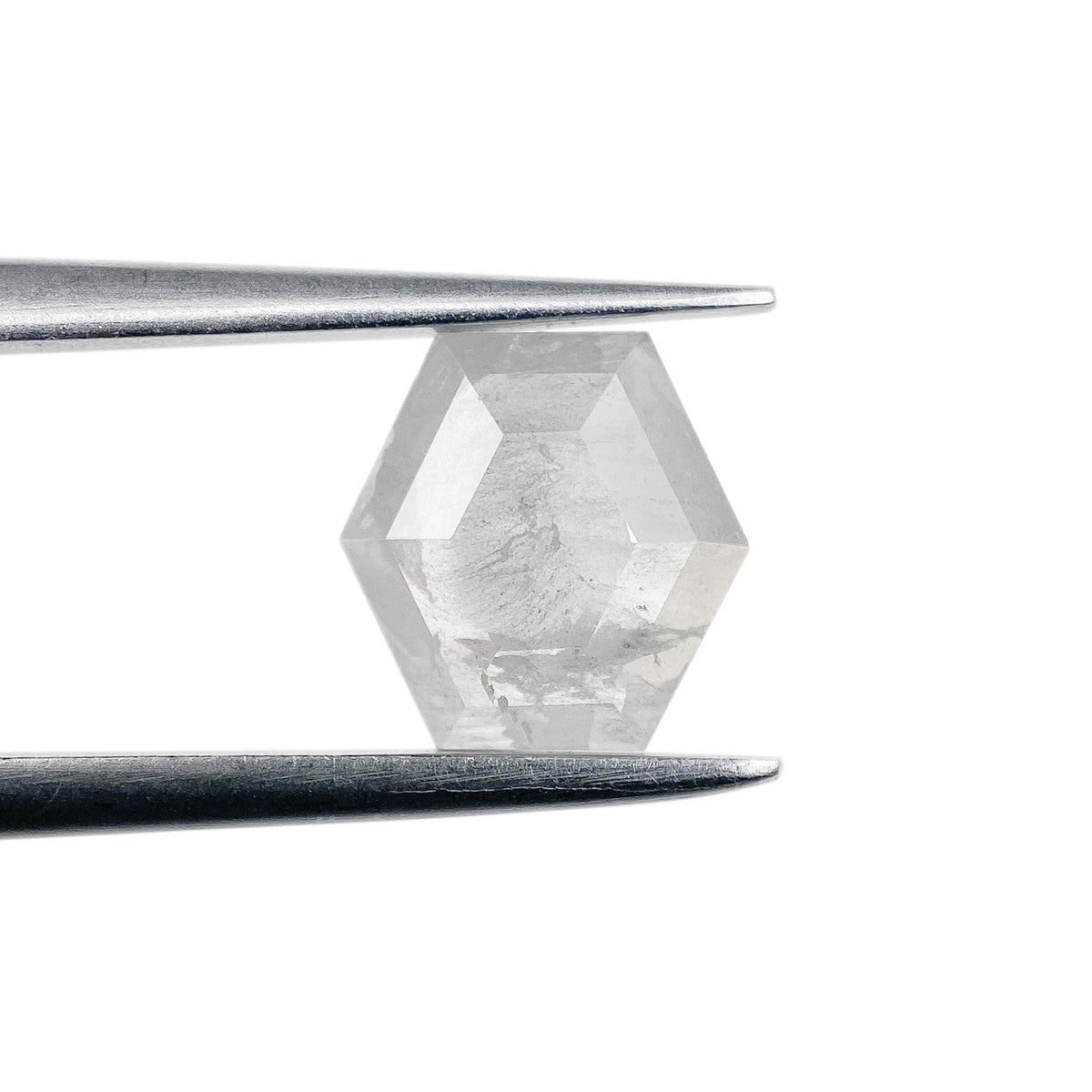 1.03ct | Salt & Pepper Hexagon Shape Rose Cut Diamond - Modern Rustic Diamond