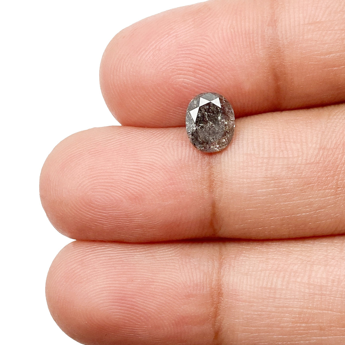 1.03ct | Salt & Pepper Oval Shape Brilliant Cut Diamond - Modern Rustic Diamond