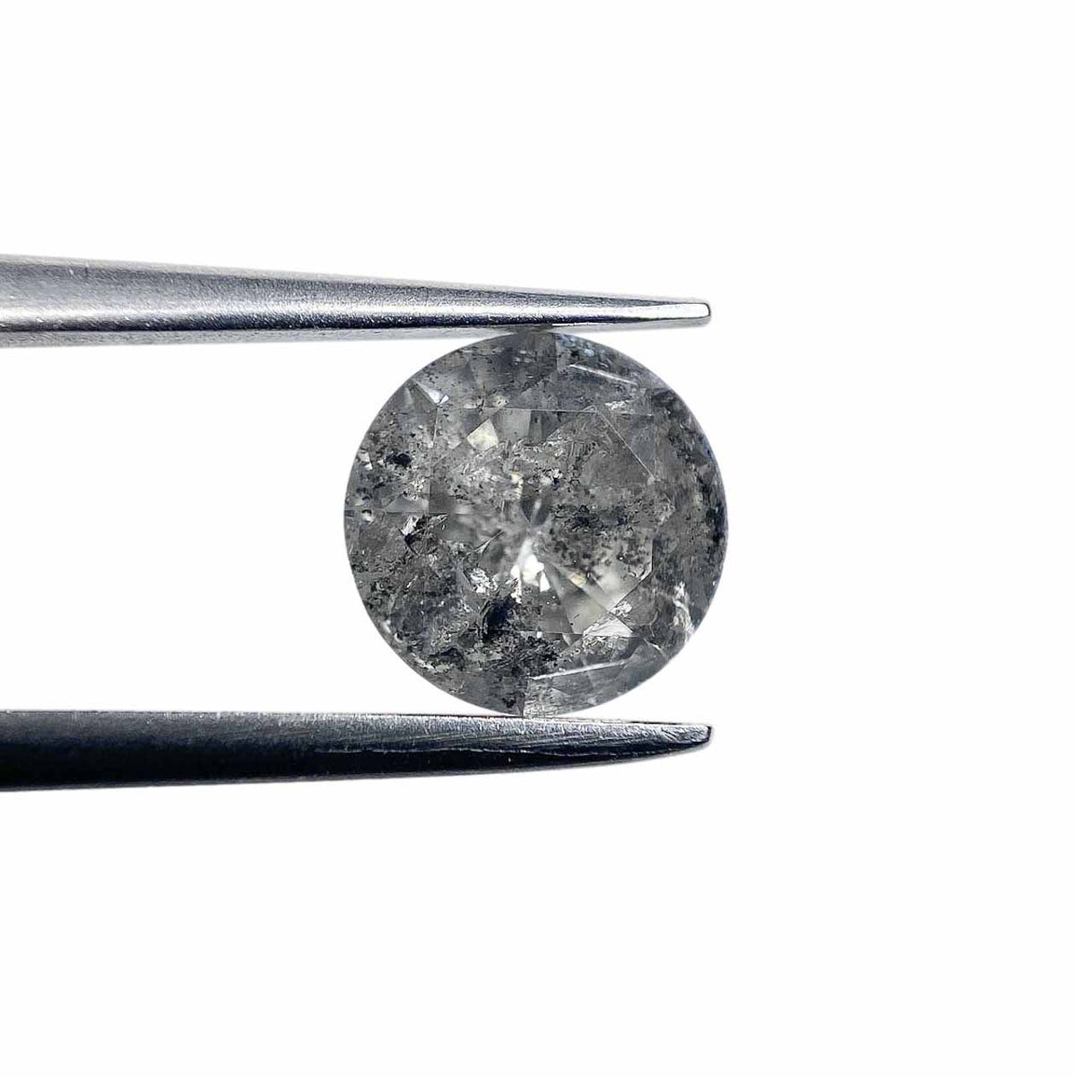 1.03ct | Salt & Pepper Round Shape Brilliant Cut Diamond - Modern Rustic Diamond