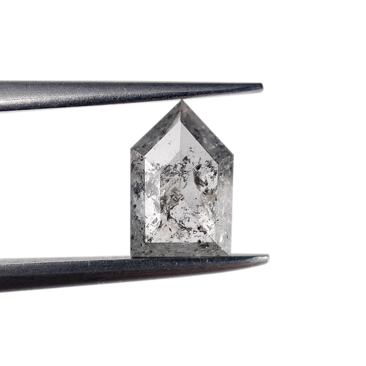 1.03ct | Salt & Pepper Shield Shape Rose Cut Diamond - Modern Rustic Diamond