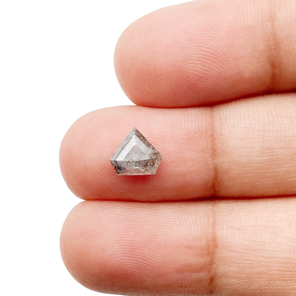 1.03ct | Salt & Pepper Shield Shape Step Cut Diamond - Modern Rustic Diamond