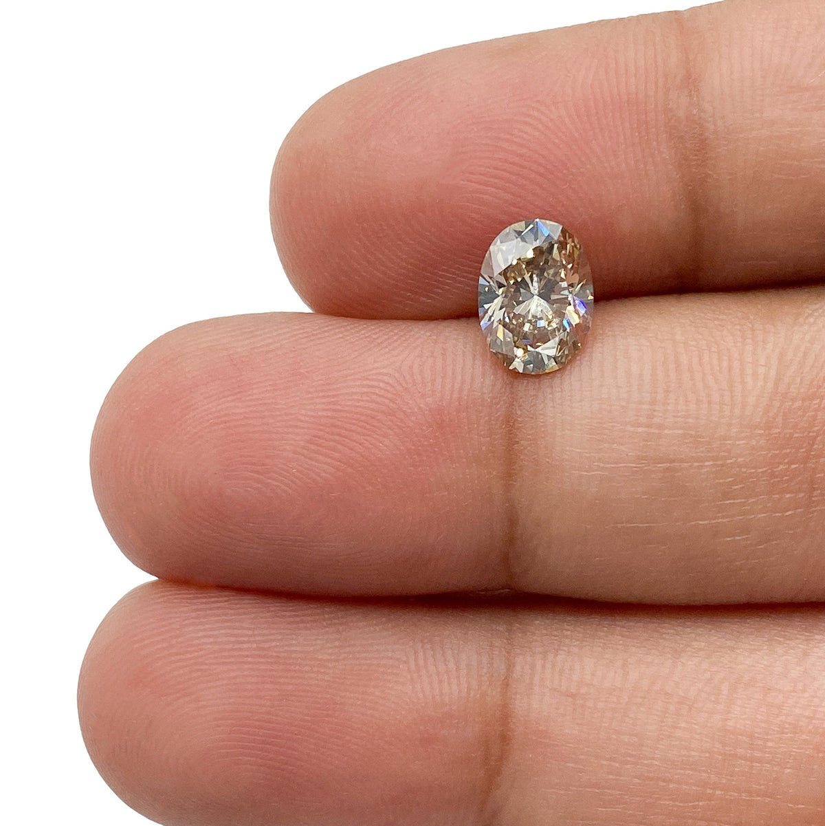 1.04ct | Champagne VVS Oval Shape Brilliant Cut Diamond - Modern Rustic Diamond