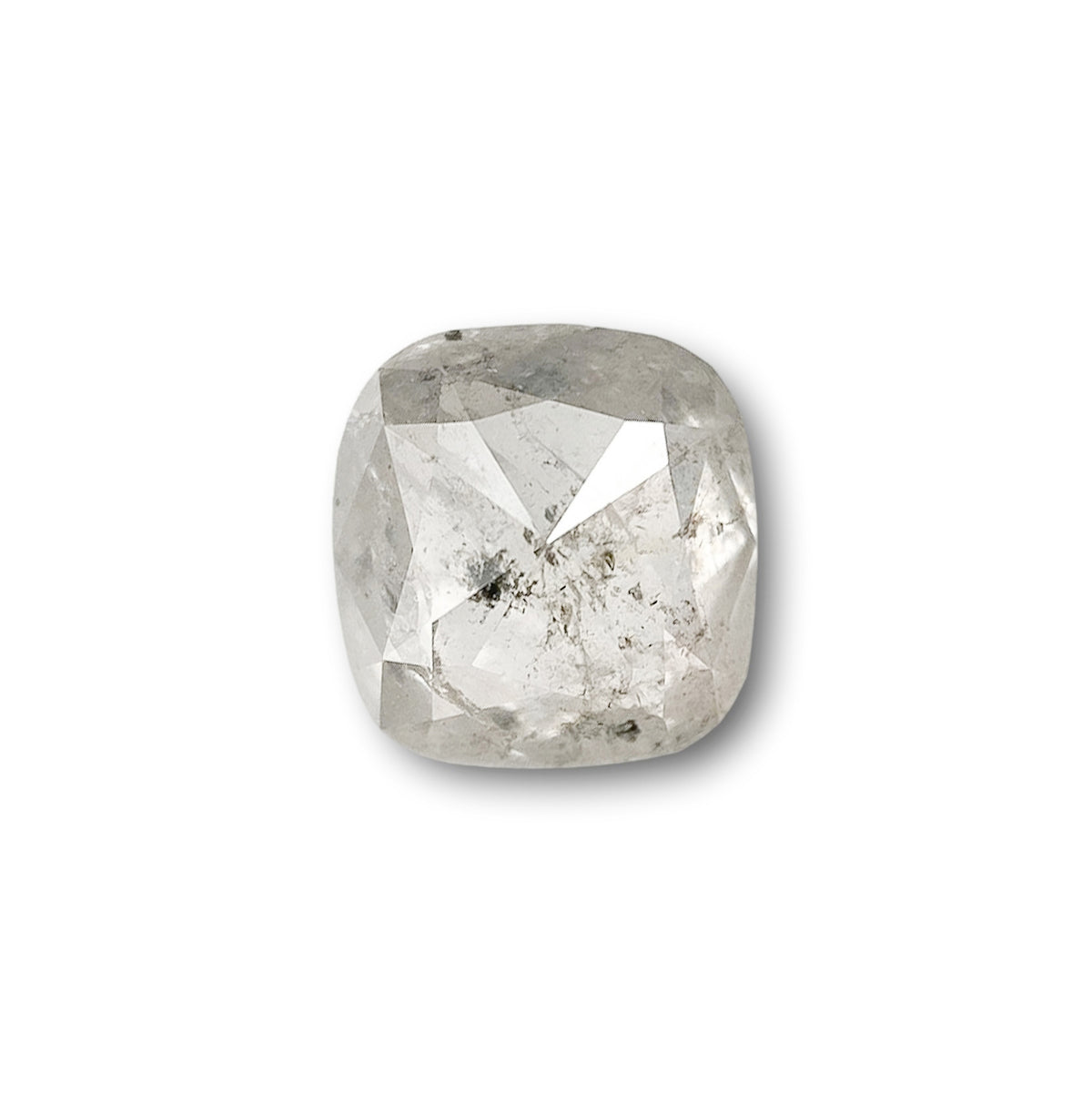 0.97ct | Salt & Pepper Cushion Shape Rose Cut Diamond