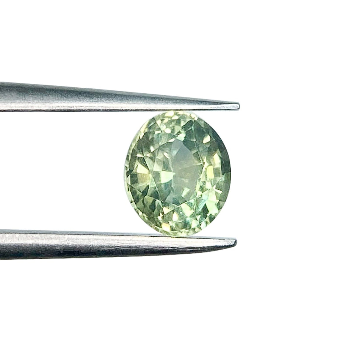 1.04ct | Brilliant Cut Oval Shape Green Montana Sapphire-Modern Rustic Diamond