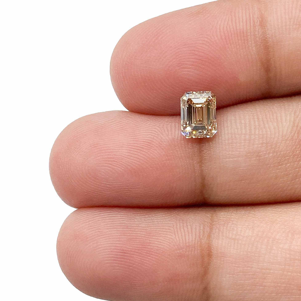 1.04ct | Champagne VS Emerald Shape Step Cut Diamond - Modern Rustic Diamond