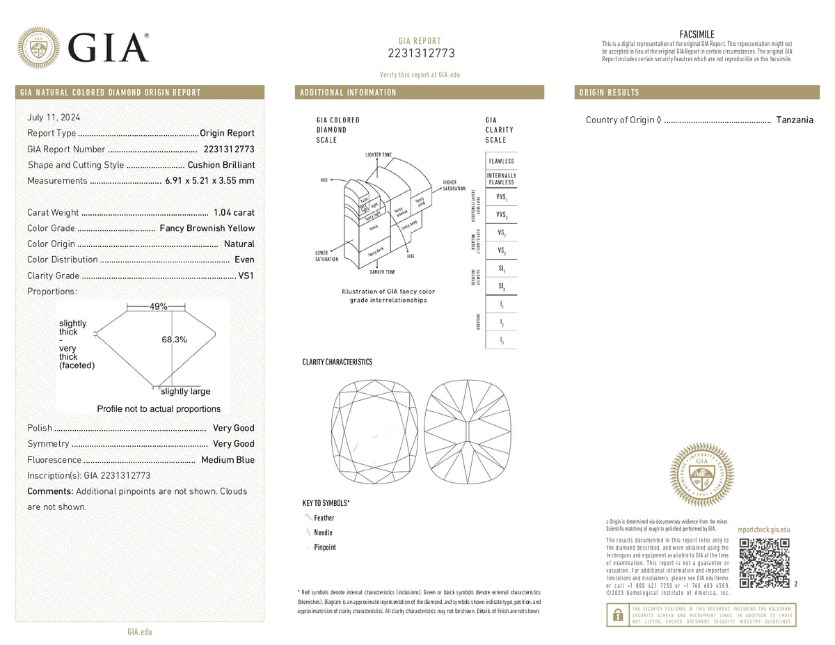 1.04ct | Champagne VS1 Cushion Shape Old Mine Cut Diamond (GIA) - Modern Rustic Diamond
