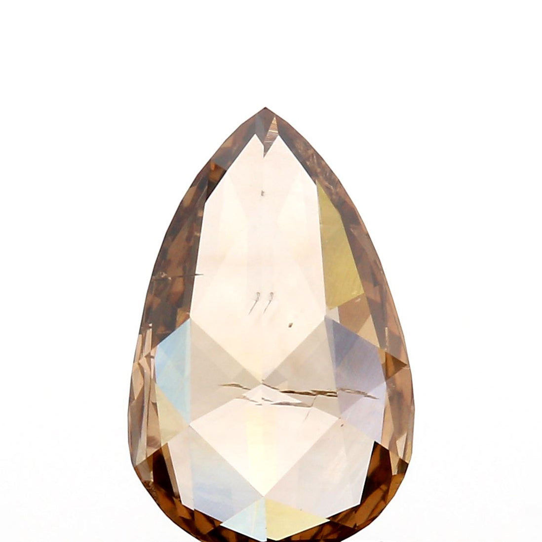 1.04ct | Cognac SI Pear Shape Rose Cut Diamond - Modern Rustic Diamond