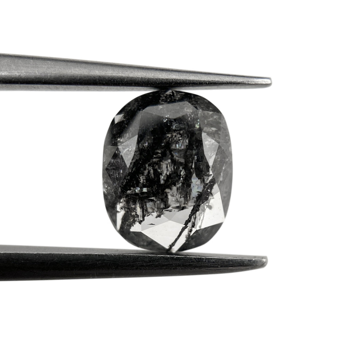 1.04ct | Salt & Pepper Cushion Shape Rose Cut Diamond - Modern Rustic Diamond