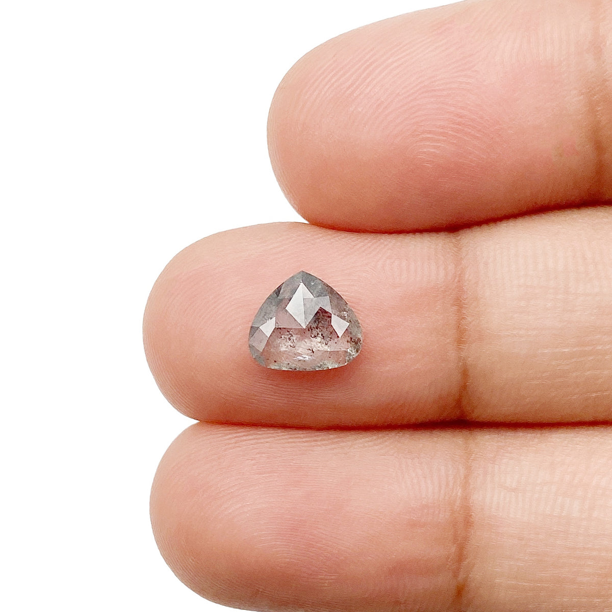 1.04ct | Salt & Pepper Pear Shape Rose Cut Diamond - Modern Rustic Diamond