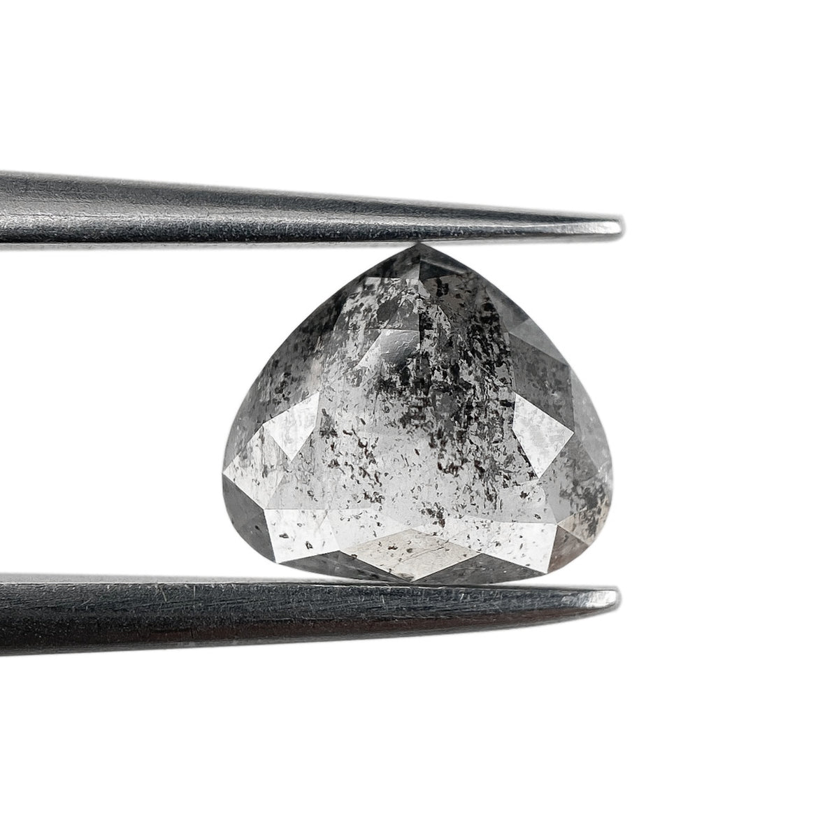 1.04ct | Salt & Pepper Pear Shape Rose Cut Diamond - Modern Rustic Diamond