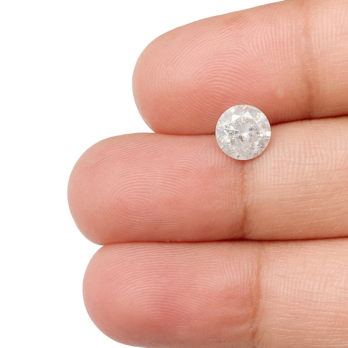 1.04ct | Salt & Pepper Round Shape Brilliant Cut Diamond - Modern Rustic Diamond
