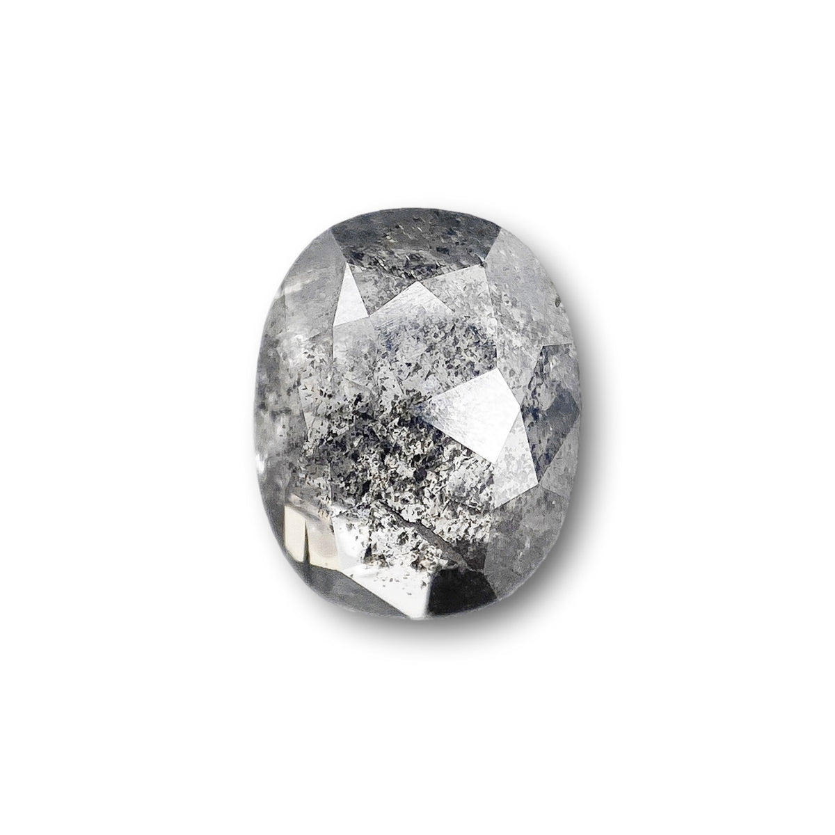 1.12ct | Salt & Pepper Cushion Shape Rose Cut Diamond
