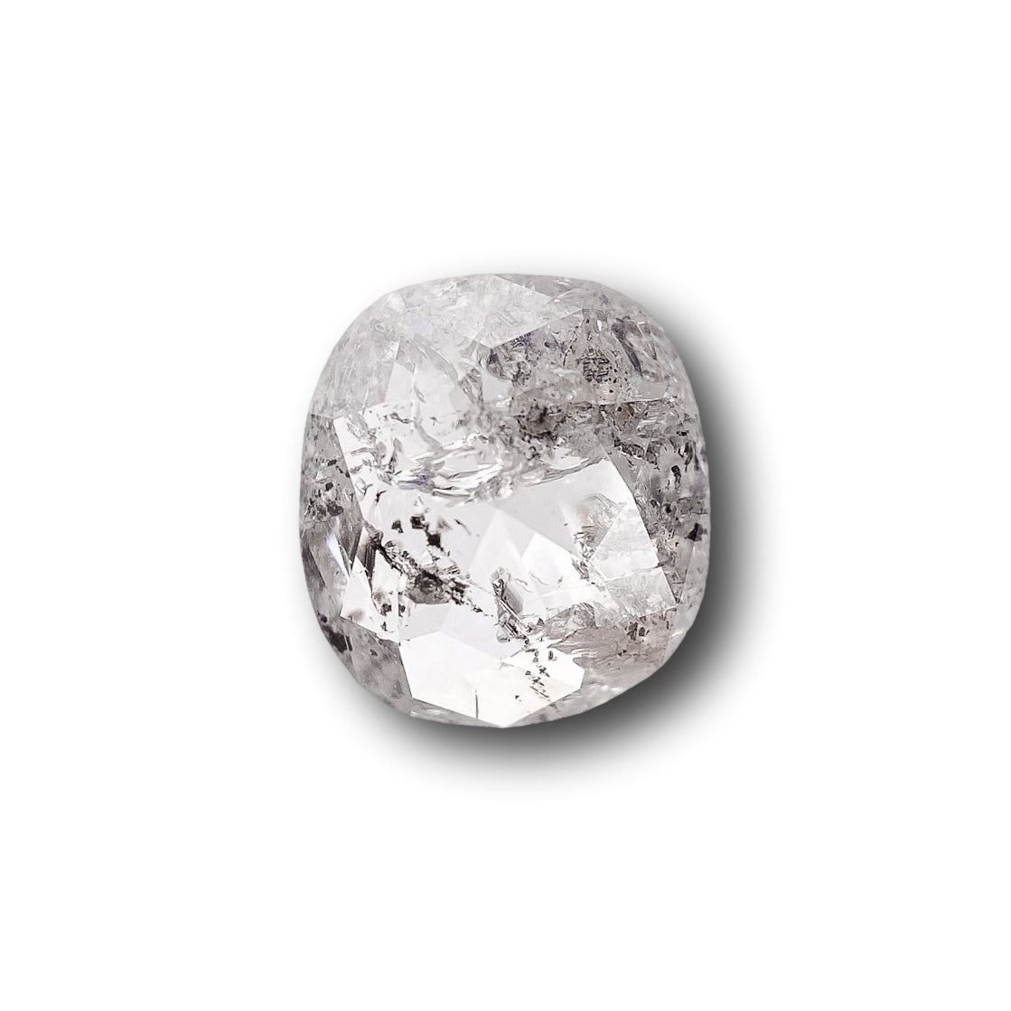 1.20ct | Salt & Pepper Cushion Shape Rose Cut Diamond