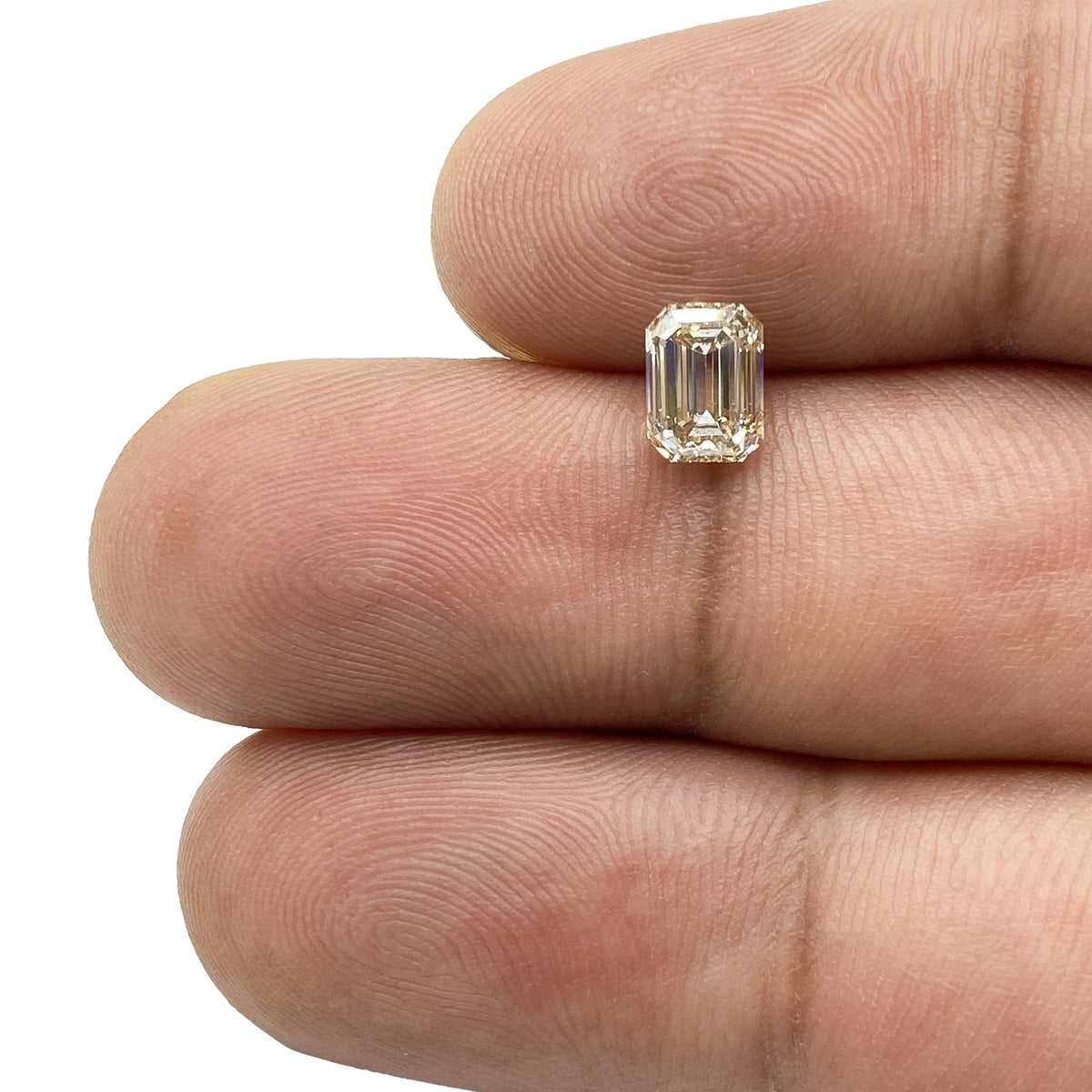 1.05ct | Champagne VVS Emerald Shape Step Cut Diamond - Modern Rustic Diamond