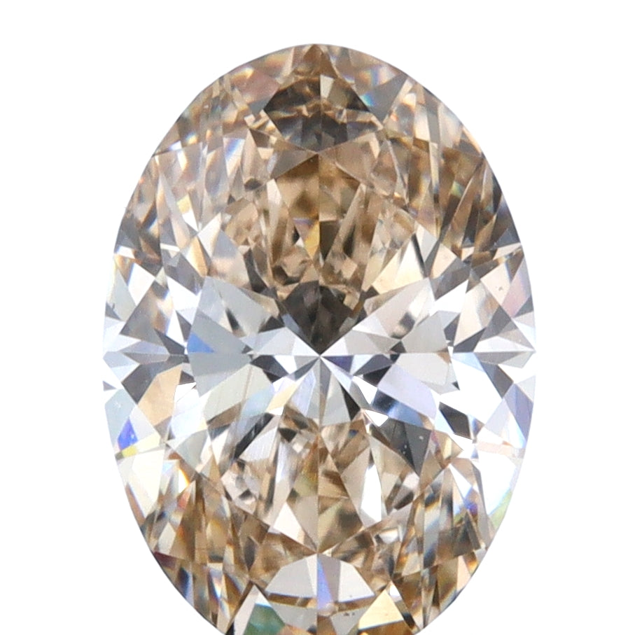 1.05ct | Champagne VVS Oval Shape Brilliant Cut Diamond - Modern Rustic Diamond