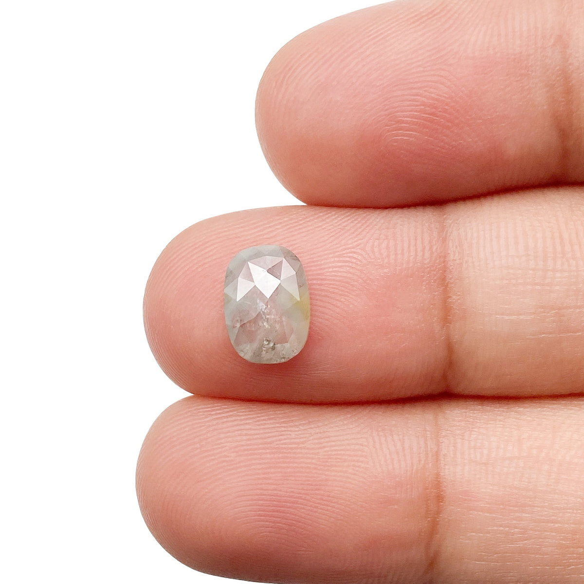 1.05ct | Salt & Pepper Cushion Shape Rose Cut Diamond - Modern Rustic Diamond