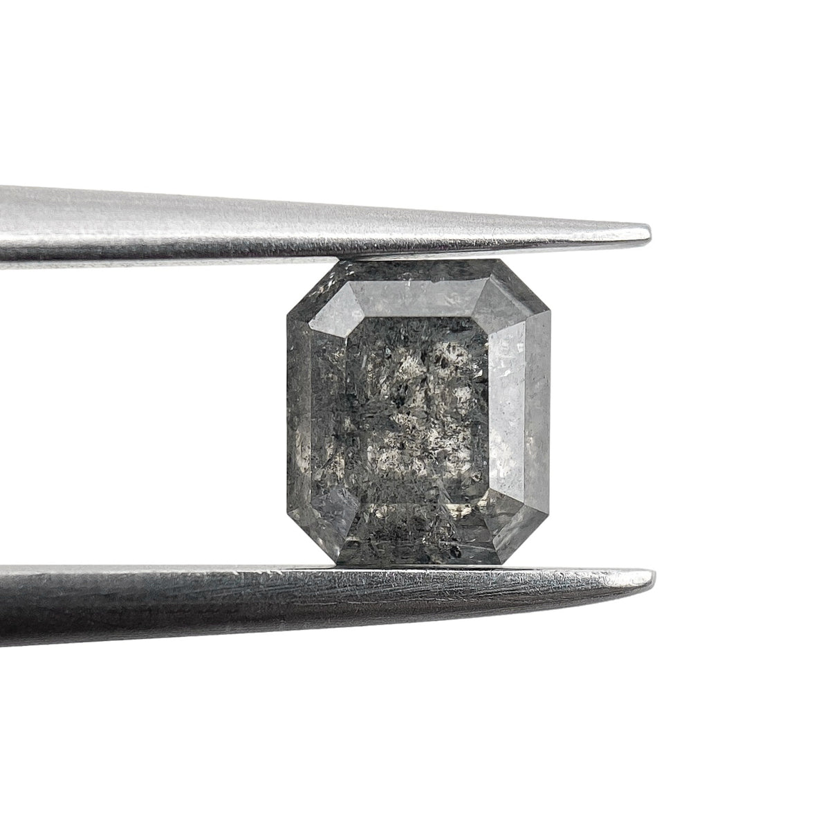 1.05ct | Salt & Pepper Emerald Shape Step Cut Diamond - Modern Rustic Diamond