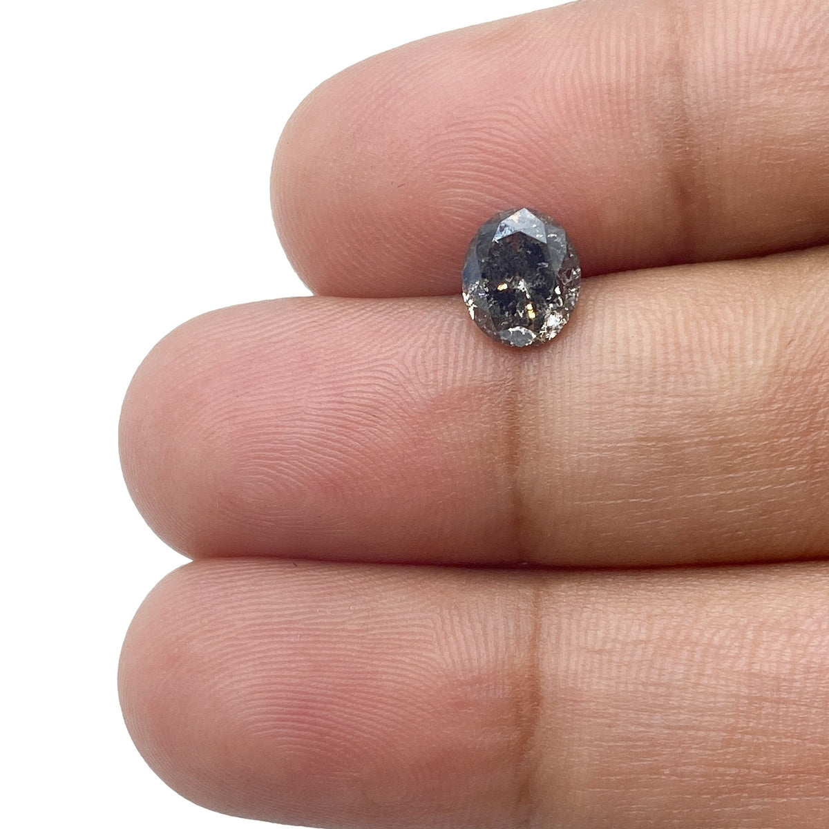 1.05ct | Salt & Pepper Oval Shape Brilliant Cut Diamond - Modern Rustic Diamond